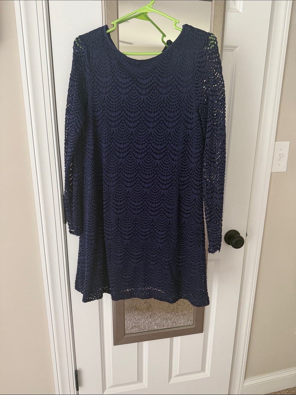 Lilly Pulitzer Navy Crochet Lace Long Sleeve Dress